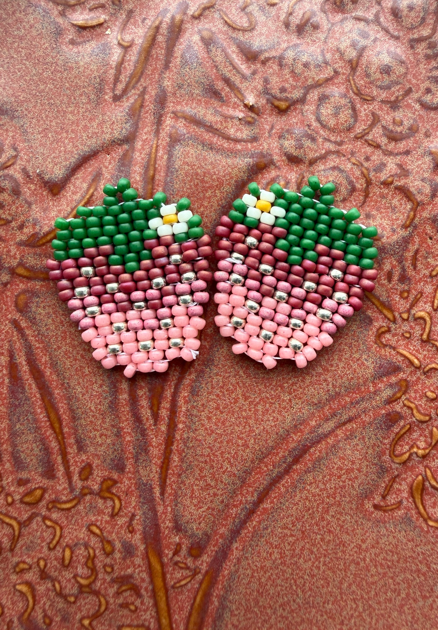 Strawberry (Magenta and Pink with silver seeds)