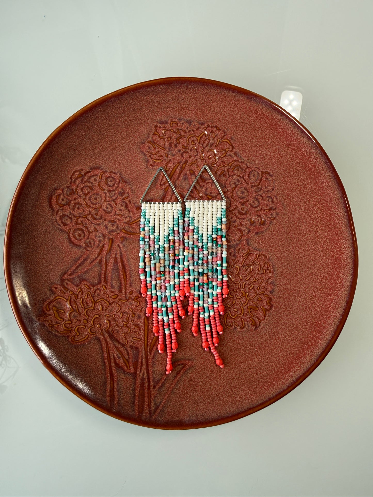Turquoise Bead Mix Coral Fringe