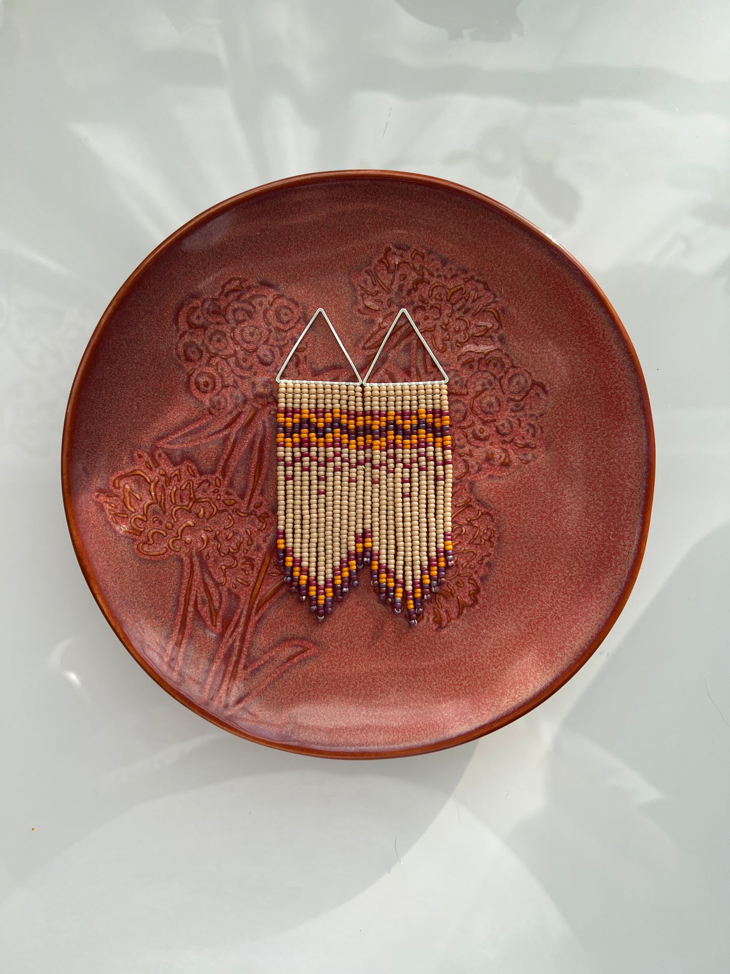 Cozy Sweater Brickstitch Fringe on Triangles