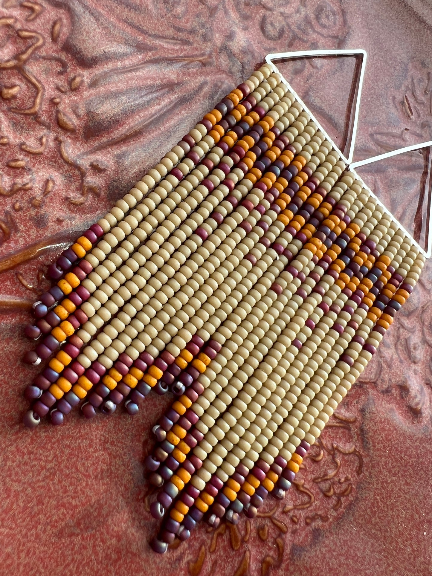 Cozy Sweater Brickstitch Fringe on Triangles