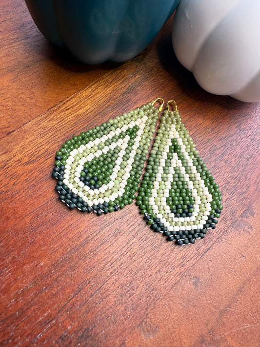 Green Fall Brickstitch Drops