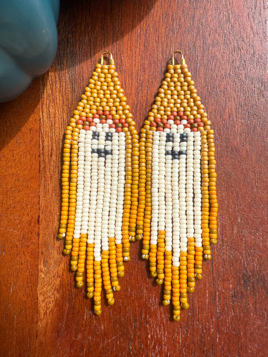 Mustard/Pumpkin Flower Crown Ghosts