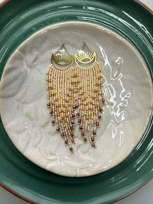 Moon Fringe (Cream, Bead Mix)