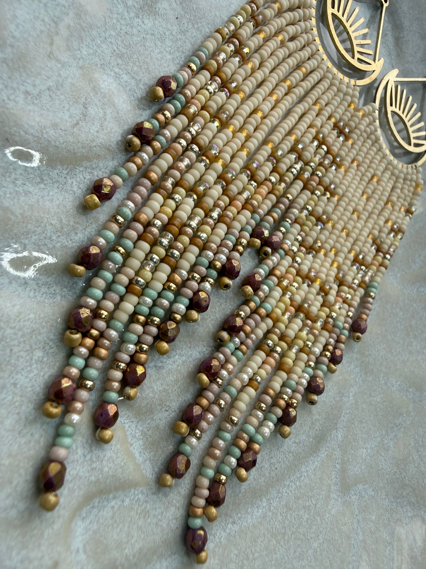 Moon Fringe (Cream, Bead Mix)