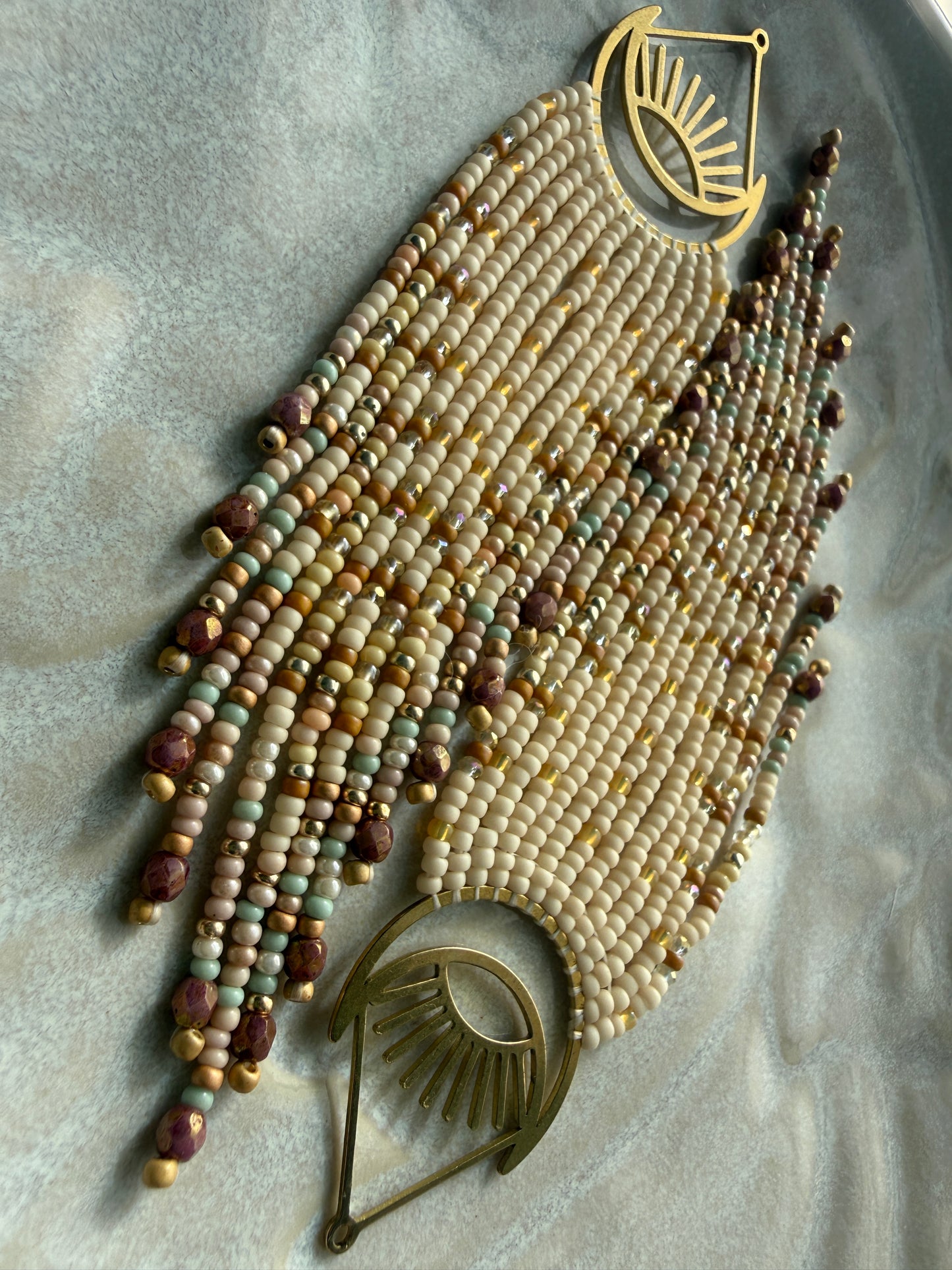 Moon Fringe (Cream, Bead Mix)