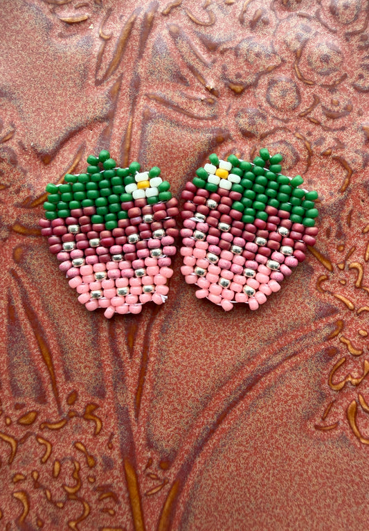 Strawberry (Magenta and Pink with silver seeds)